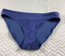 Aerie Womens Ribbed Bikini Bottom Blue Size Large Swimming Pool Vacation Beach