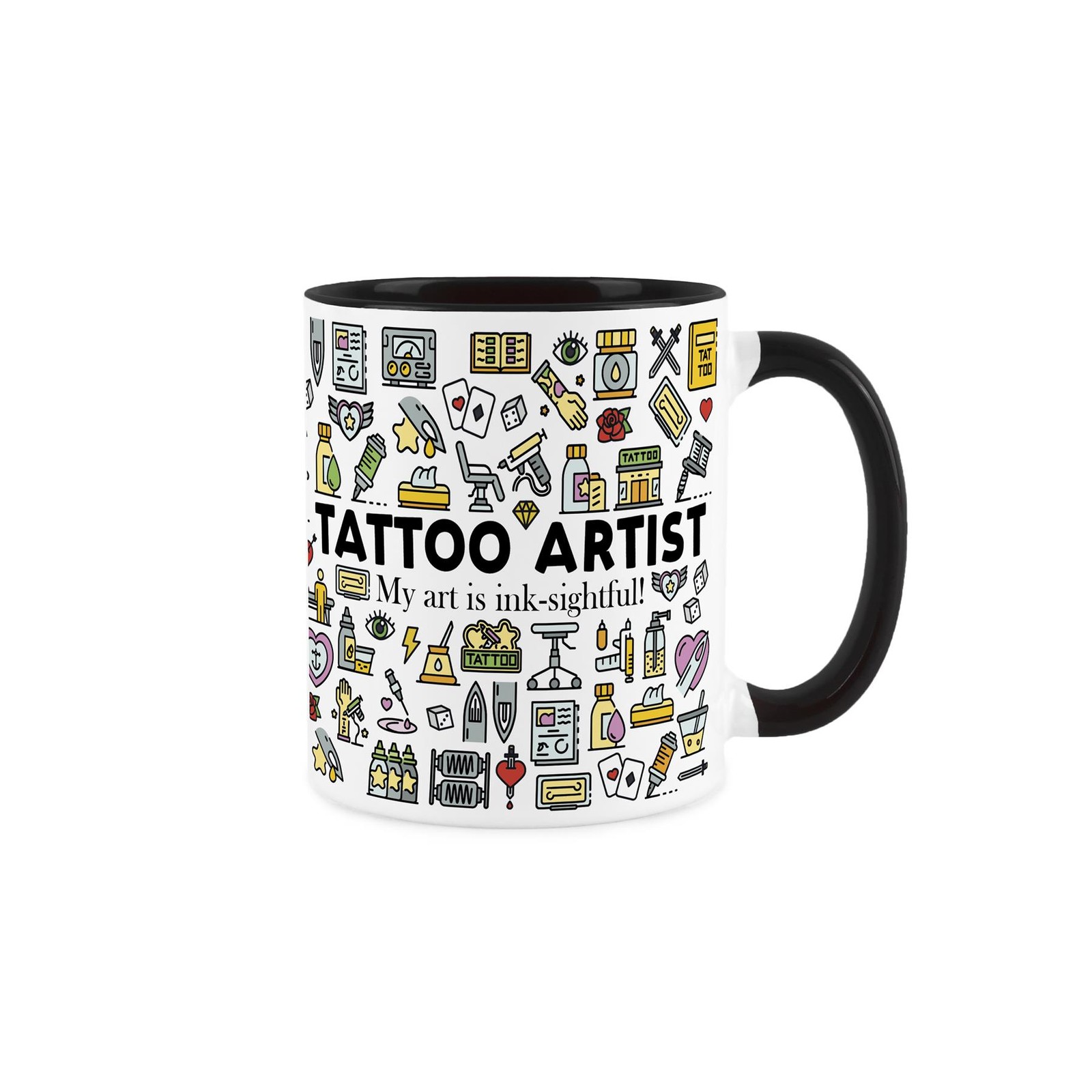 Tattoo Artist Novelty Mug - Black Ceramic Tea/Coffee Cup Gift