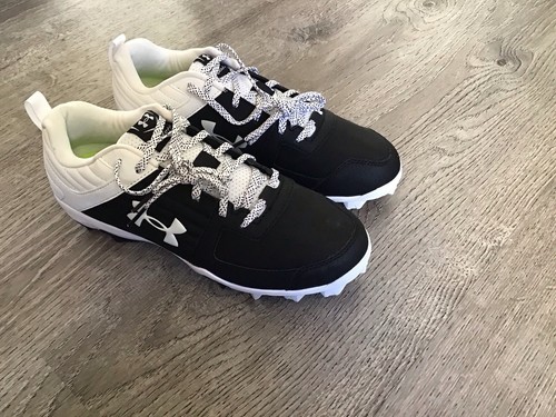 Under Armour Mens Leadoff Low Size 8 Baseball Cleats Black White NEW 3022071-001 - Picture 2 of 13