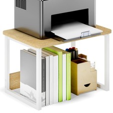 Printer Stand with Storage for Desk, Heavy Duty Printer Riser, Maple