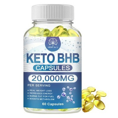 Keto BHB 1200mg Capsules   Weight Loss Support & Fat Burner, 60ct, Advanced Keto