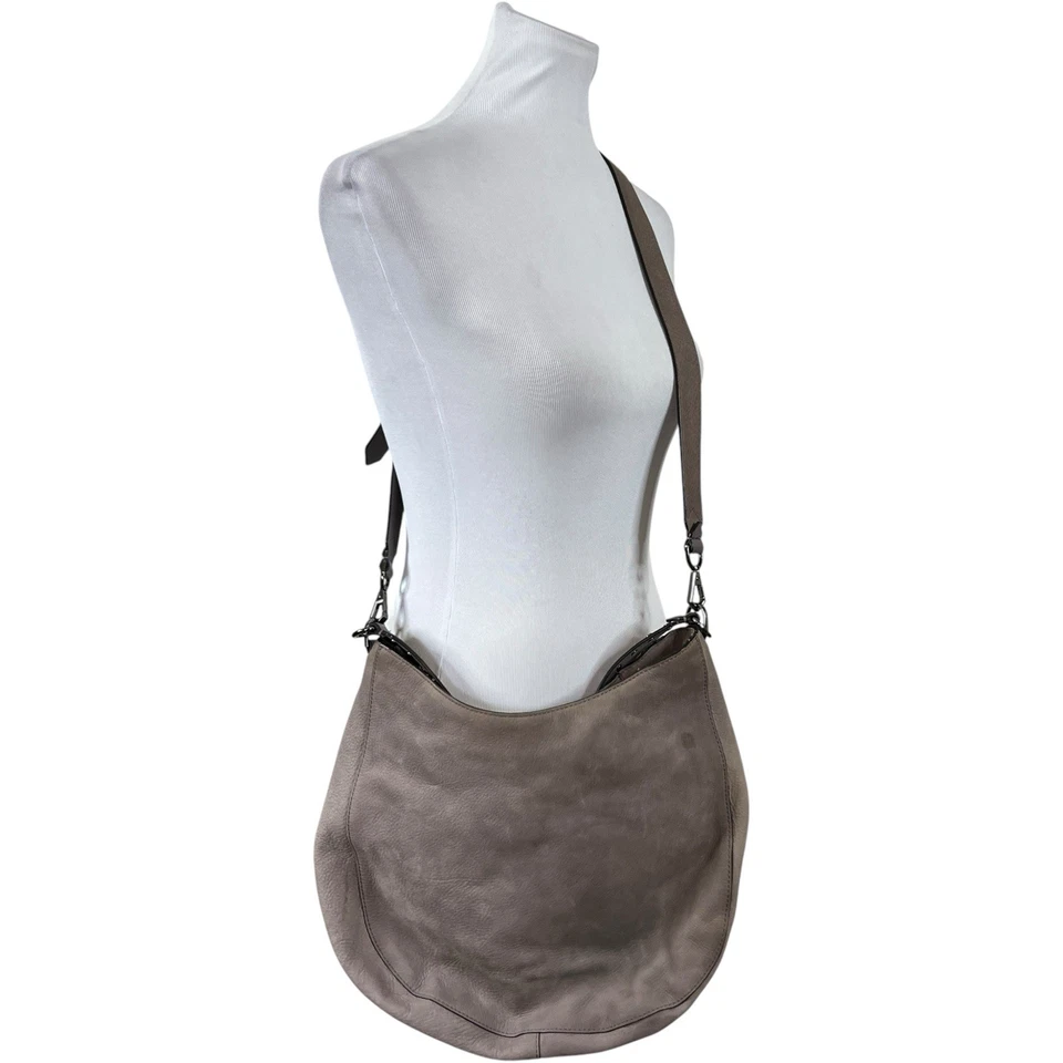 Rebbeca Minkoff замшевая кожаная сумка через плечо Hobo пистолет металлический запонки - Изображение 2 из 4