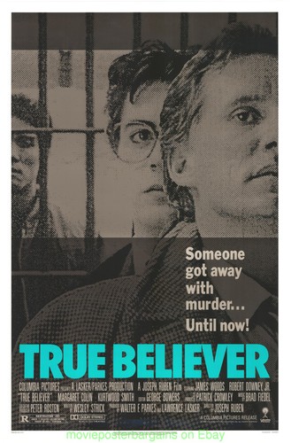 TRUE BELIEVER MOVIE POSTER Original 27x40 Rolled JAMES WOODS 1989