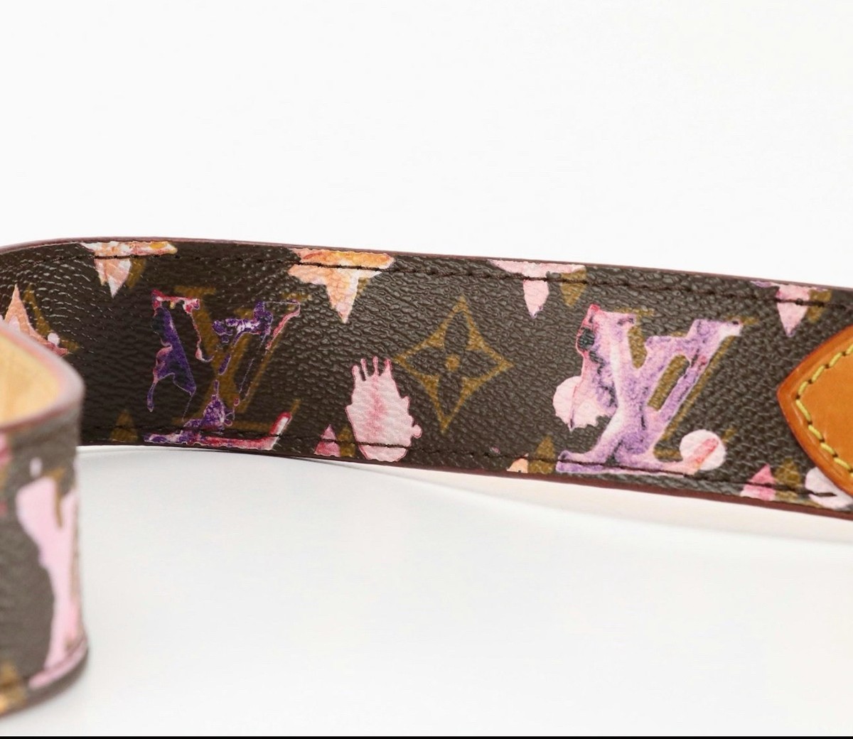 Louis Vuitton x Richard Prince Monogram Watercolor Canvas and Leather Belt Louis Vuitton Monogram Watercolor Aquarelle Belt 80 32 Brown  main image 2