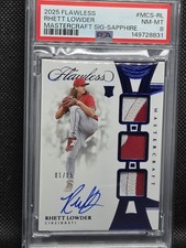 ​2025 Panini Flawless Rhett Lowder Mastercraft Sapphire Triple Patch Auto 1/15 