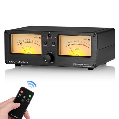 Douk Audio Vu3 Dual Analog Vu Meter, 2-Way Amp/Speaker Switch, Db Panel Display_