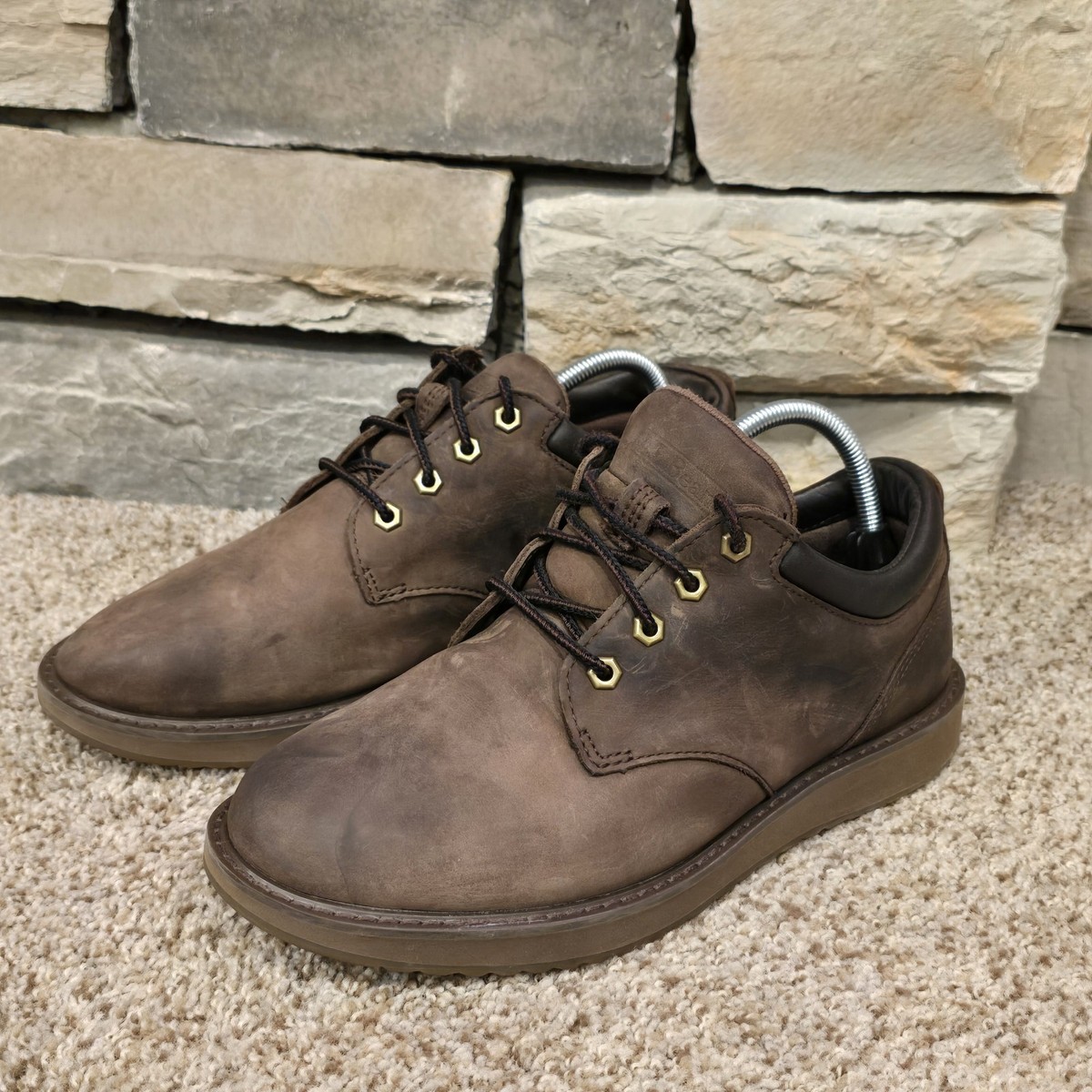 LL Bean Mens Stonington Shoes 12 Wide Dark Brown Leather Lace Up Oxford 507199 LL Bean Stonington Shoes Mens 9 Brown Leather Lace Up Oxford  main image 4