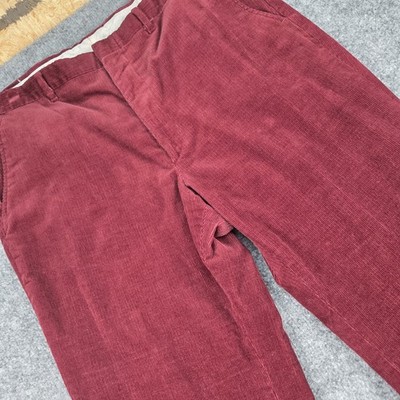 Vintage Coosa Slacks Men 36 Corduroy Pants Burgundy Red Straight Leg 70s 80s