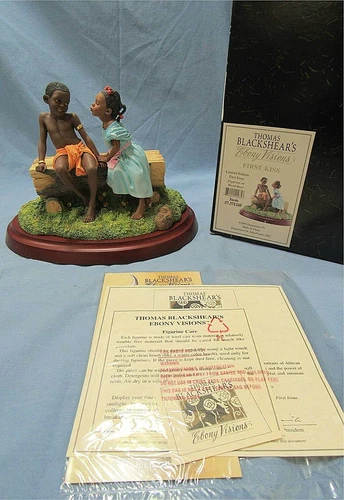 2006 THOMAS BLACKSHEAR EBONY VISIONS FIRST KISS FIRST ISSUE RESIN FIGURINE W/COA