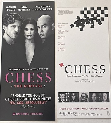SCHACH BROADWAY+WEST END MUSIKALISCHE FLYER-ABBA-AARON TVEIT-TIM TICE-LEA MICELLE