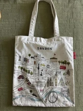 Alice Tait Map Of London England Cotton Canvas Tote Bag Shopping Bag