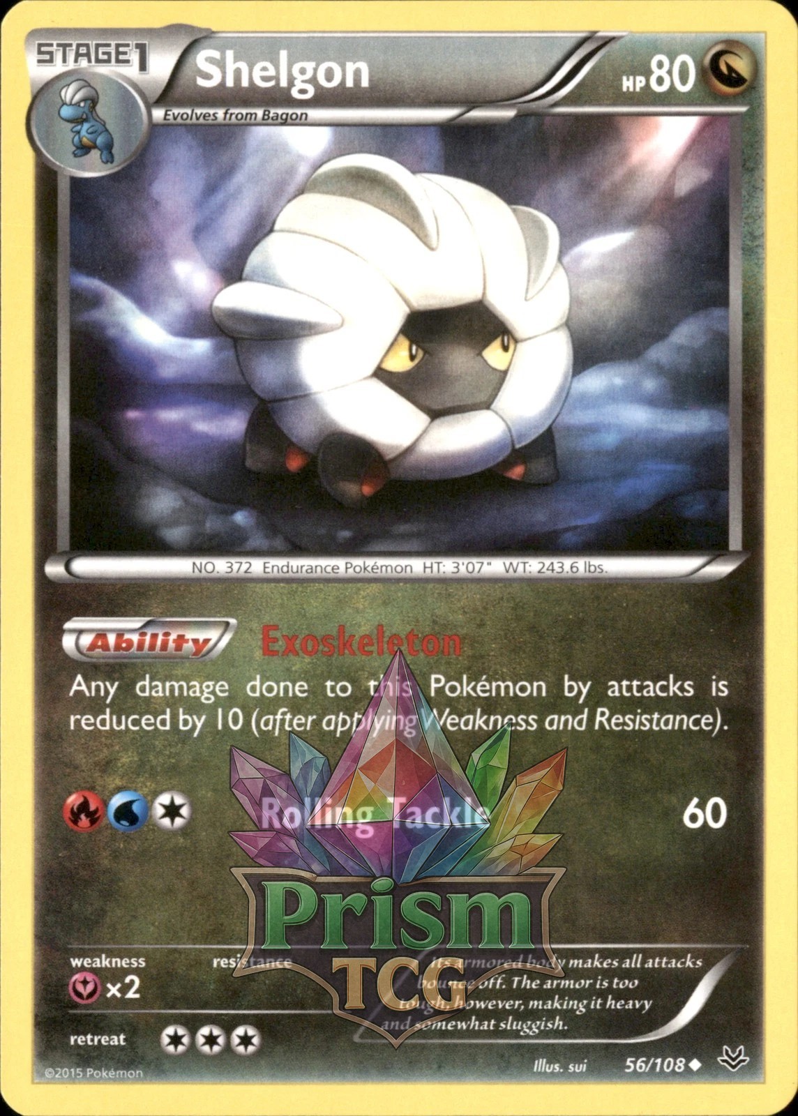 Shelgon 56/108 Uncommon Roaring Skies Pokemon