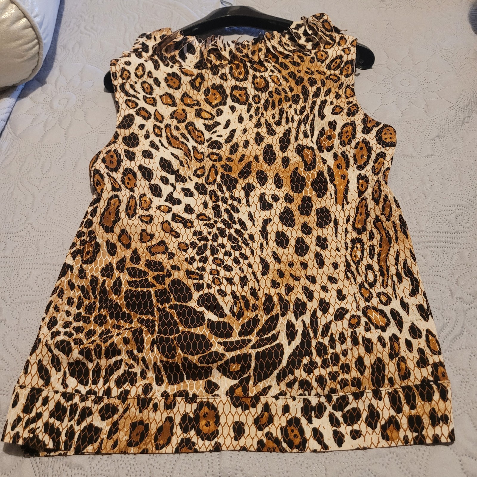 Sioni Python Snake Print Blouse  Unique Curled Te… - image 5