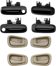 Door Handle Set 8PCS Front Rear Left Right Interior Exterior Toyota Corolla Priz