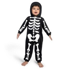 Halloween Baby Animal Costume, Toddler Hooded Jumpsuit for 3-4T Baby Skeleton