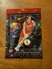 CAITLIN CLARK RED CRACKED ICE HOLO FOIL 2025 PANINI CHRONICLED WNBA #17 /FEVER