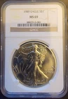 1989 American Eagle NGC MS69 Rare Bullion Vtg-0.999 Silver 1 Oz Ounce Art Coin