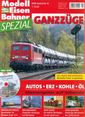 ModellEisenBahner MEB SPEZIAL Nr 16 Massengüter auf Schienen Autos Erz Kohle Öl