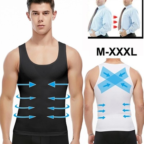 Chaleco adelgazante de compresión abdominal para hombre camiseta moldeador de cuerpo ropa de forma torso sin mangas gimnasio - Imagen 2 de 37