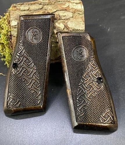 ZIB GRIPS Browning HP 14 empuñaduras hechas a mano de empuñaduras de madera Ars.079 - Imagen 2 de 9