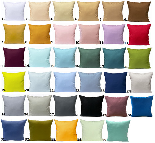 Pillowcase pillowcase cover 100% cotton 5 dimensions solid color 35 colors plain