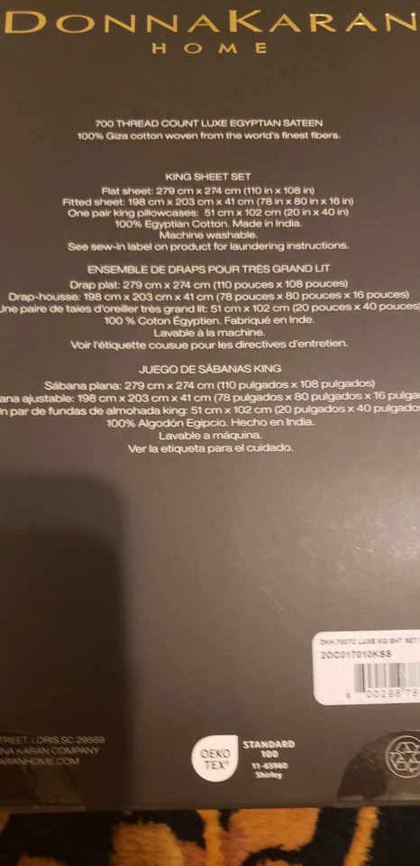 Juego de sábanas Donna Karan 700TC Luxe egipcio Giza algodón king marfil precio de venta sugerido por el fabricante 435,00 USD Foto 3 de 4