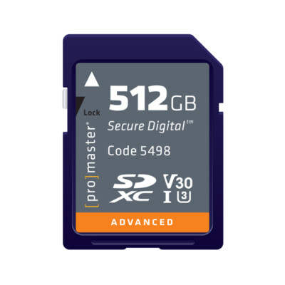 ProMaster Advanced 512GB SDXC U3 V30 Secure Digital Memory Card #5498