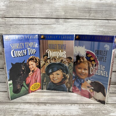 New Lot Of 3 Shirley Temple Fox Video VHS Dimples, The Little Colonel, Curly Top