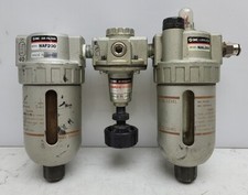 Smc NAL200 Air Lubricator 1/4 Npt w/ NAF200 Air Filter NAR210 Regulator *USED