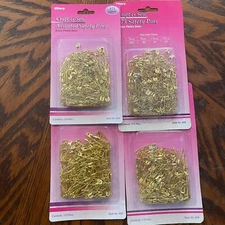 SAFETY PINS 700 4/PACKS ASSORTED SIZES GOLD TONE / BRASS PLATED C MY OTHER ITEMS