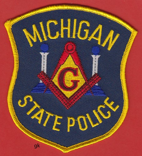 MICHIGAN STATE POLICE MASON MASONIC SHOULDER PATCH