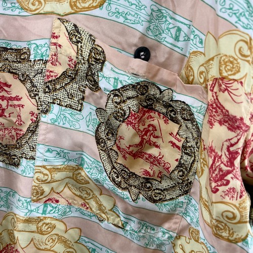 Ted Lapidus Shirt Mens Large Button Up Silk Casual Hawaiian Camp Short Sleeve - Picture 6 of 9