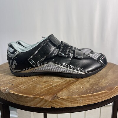 Bontrager Inform Solstice Cycling Shoe Womens 10.5 Black Blue Hook Loop Biking