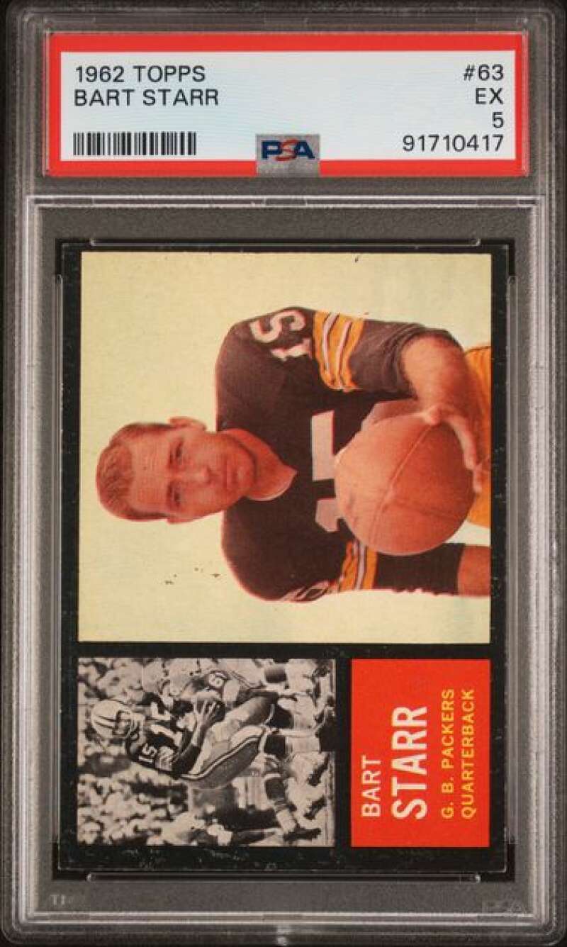 1962 Topps FB #63 Bart Starr PSA 5 SP Packers (0417)