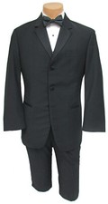 Men's Black Calvin Klein Tuxedo Jacket Three Button Wedding Prom Groom Mason 39R