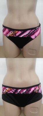 Bikini Bottom or Short River Bay Sapph Black/White/Pink Brief Bikini Size M - XL