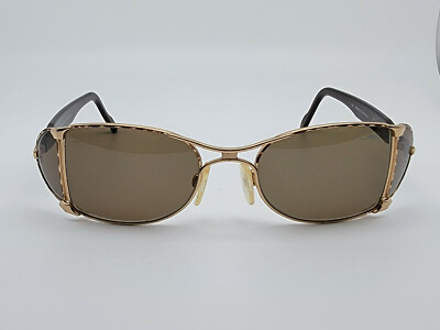 Cazal Mod. 998 Col. 33 Gold Brown Frame Green Lens Sunglasses