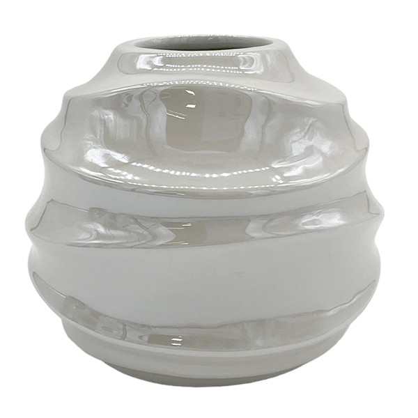 Keramik Vase Hochglanz Grau Modern Minimalistisch Blumenvase Gestecke Tischdeko-image