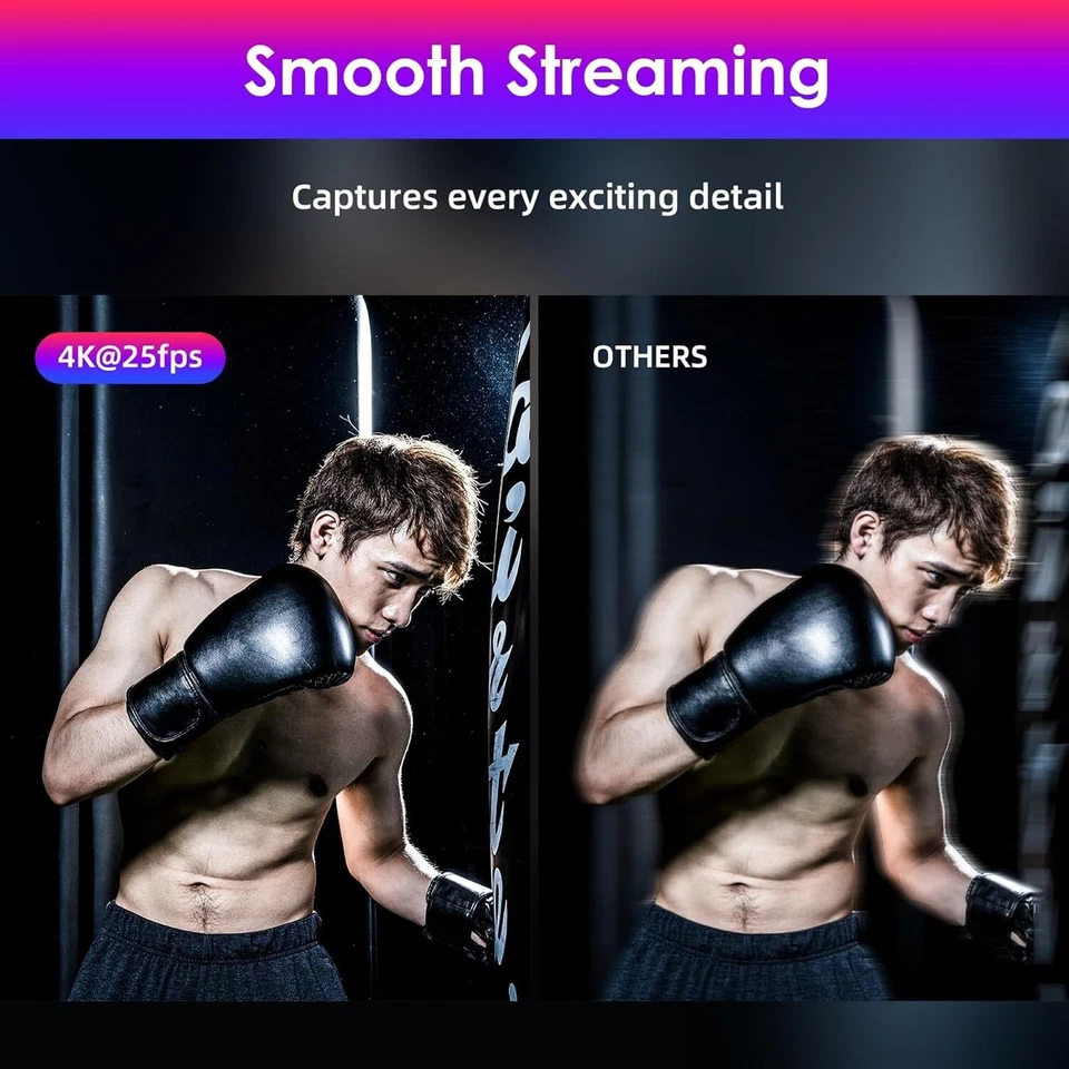 Webcam 4K UHD mit Mikrofon und Lautsprecher Fernbedienung Zoom Fokus Stativ C646 - Bild 2 von 4