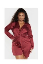 Burgundy Satin T-Shirt Dress