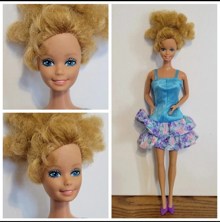Vintage Barbie Magic Curl Superstar Era Doll Curly Hair Blue Eyes