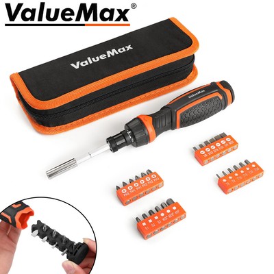 ValueMax Multi-bit Ratcheting Screwdriver 34PC Multi-purpose Ratchet Screwdriver