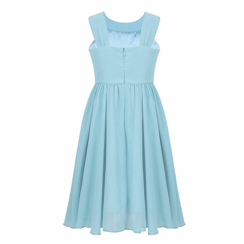 Girls Halter Neck Chiffon Dresses High-Waisted Rhinestone Prom Party Gowns - Picture 32 of 111