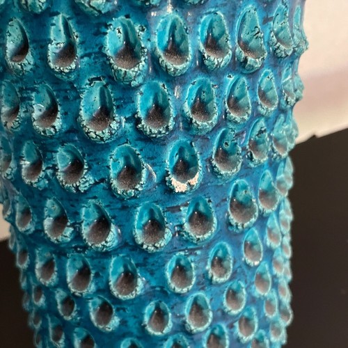 Bitossi Aldo Londi Lacrima Remini Blue Ceramic Covered Vase Rare Italy MCM RARE - Picture 7 of 8