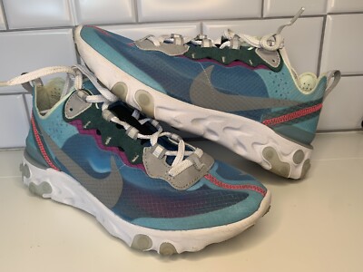 Nike Men's React Element 87 AQ1090-400 Royal Tint Black Wolf Grey Shoe Size 5