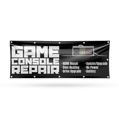 Game Console Repair Vinyl Banner Sign with Metal Grommets Heavy-Duty
