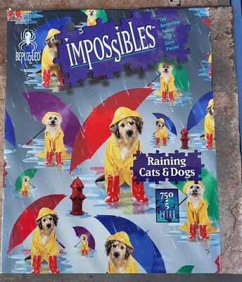 Raining Cats and Dogs 未開封BOX Bepuzzled Impossibles Raining Cats and Dog 750 pieces plus 5