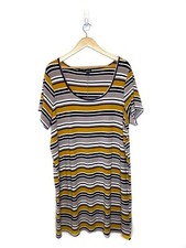 Torrid Womens Size 3 (22/23) Crewneck T-shirt Dress Ribbed Striped Stretched