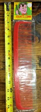 Vintage 1960's Gag Novelty Giant Hair Comb For Giant Head 12" NEW OLD STOCK Red