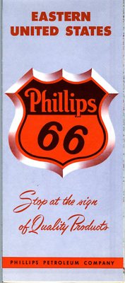 1953 Phillips 66 Road Map: Eastern United States NOS